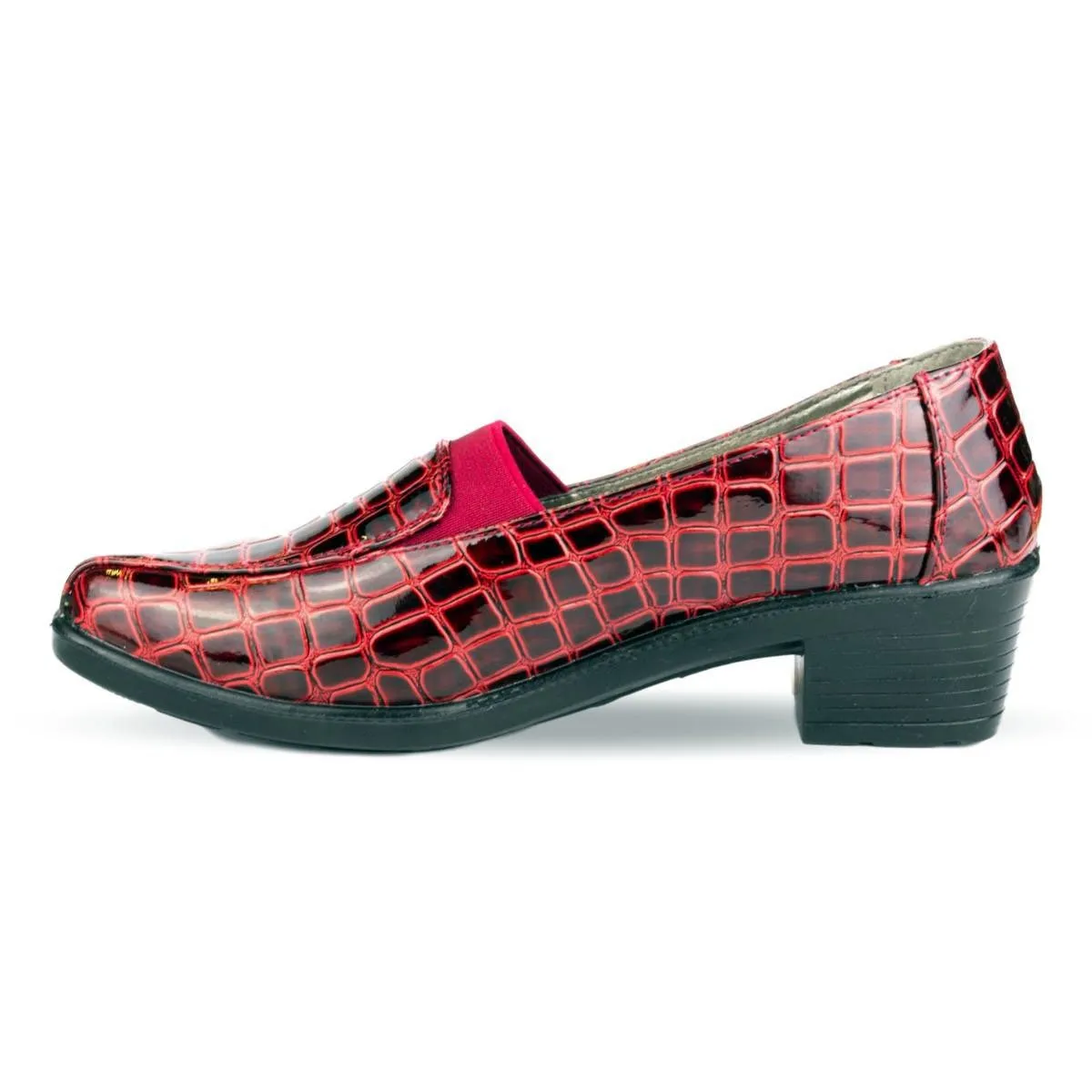 Womens Heeled Burgundy Court Shoe