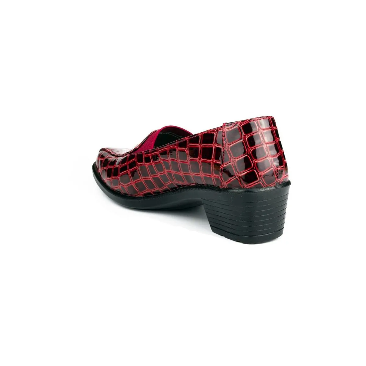 Womens Heeled Burgundy Court Shoe