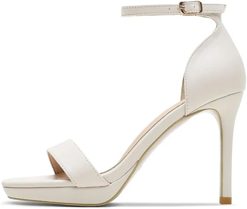 Womens High Heels Stilettos Round Toe Ankle Strap High Heel Sandal