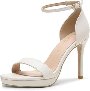 Womens High Heels Stilettos Round Toe Ankle Strap High Heel Sandal