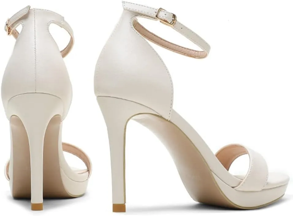 Womens High Heels Stilettos Round Toe Ankle Strap High Heel Sandal