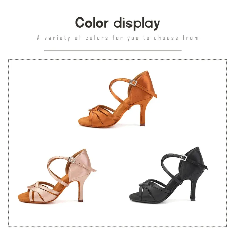 Women's Latin Dance Ballroom High Heel Sandals