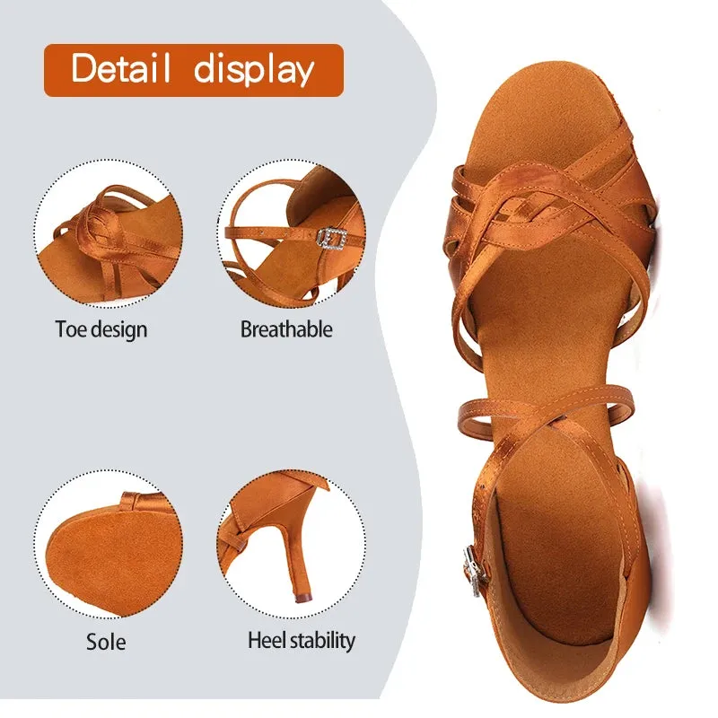 Women's Latin Dance Ballroom High Heel Sandals