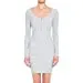 Womens O-Ring Zip Scoop Neck Long Sleeve Mini Bodycon Dress