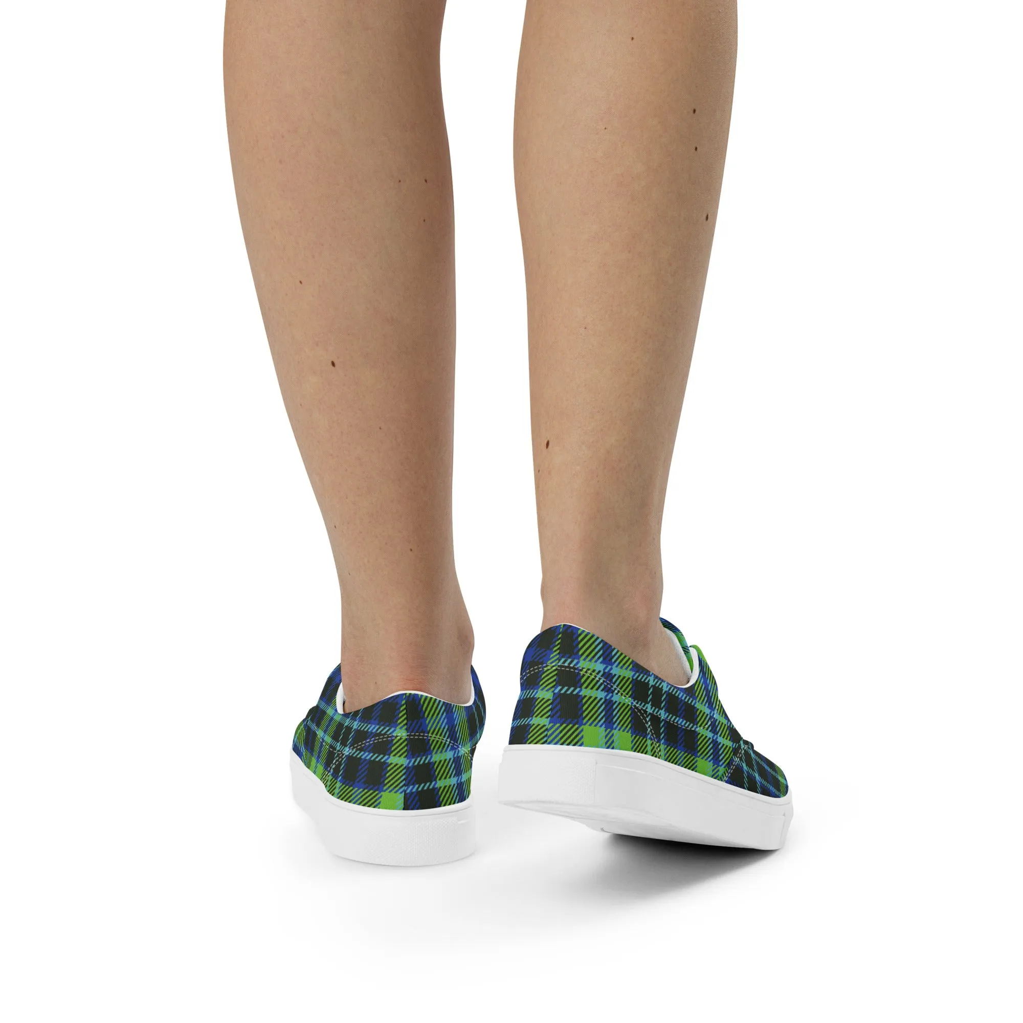 Women’s Plaid lace-up canvas shoes