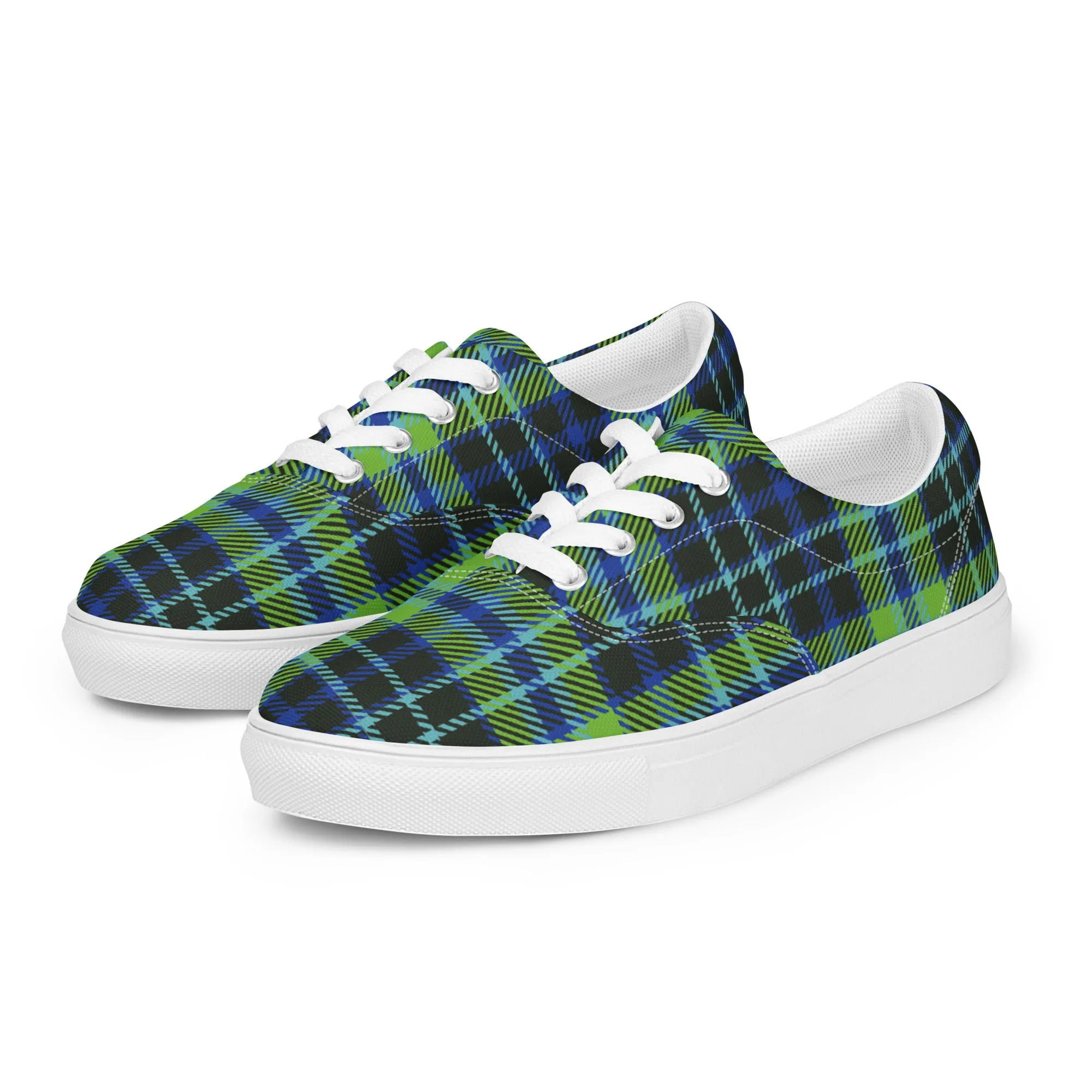 Women’s Plaid lace-up canvas shoes