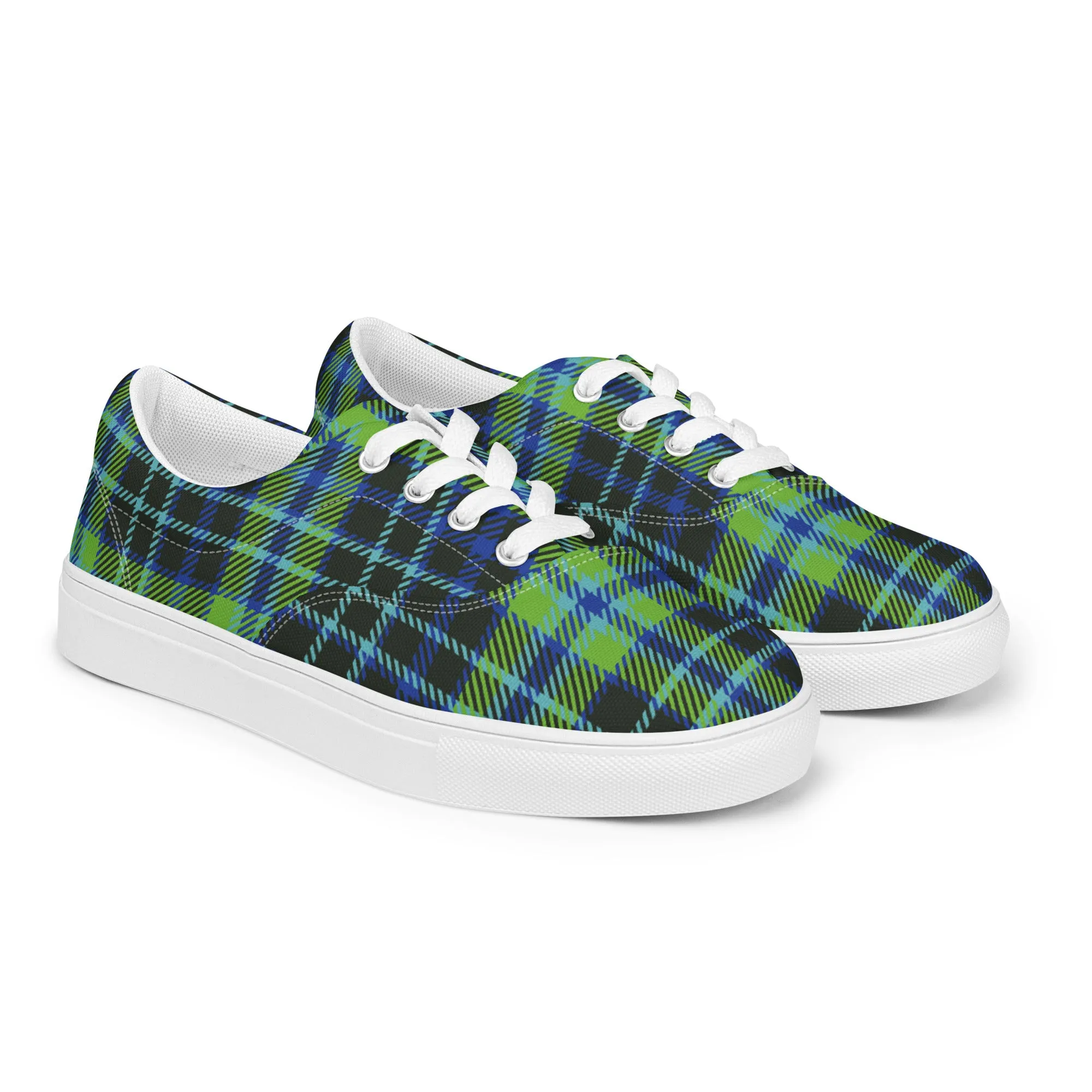 Women’s Plaid lace-up canvas shoes