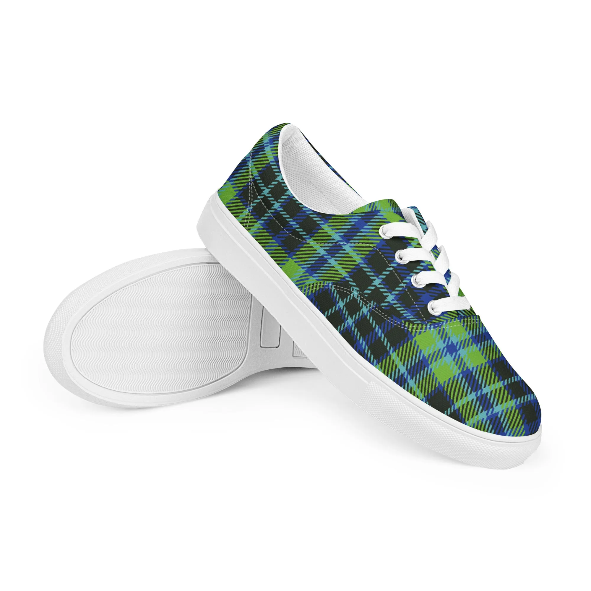 Women’s Plaid lace-up canvas shoes