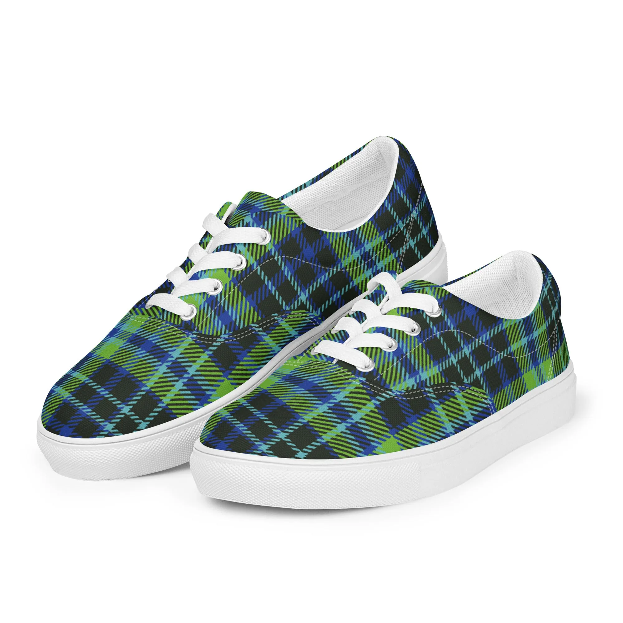 Women’s Plaid lace-up canvas shoes