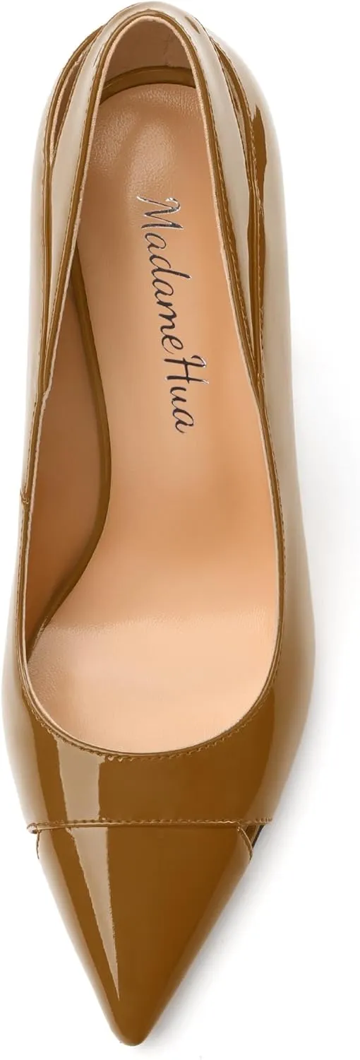 Women's Pumps, Pointed Toe High Heels Shoes for Women, Fashion Classic Pointed Toe High Chunky Heel Dress Pump Shoes
