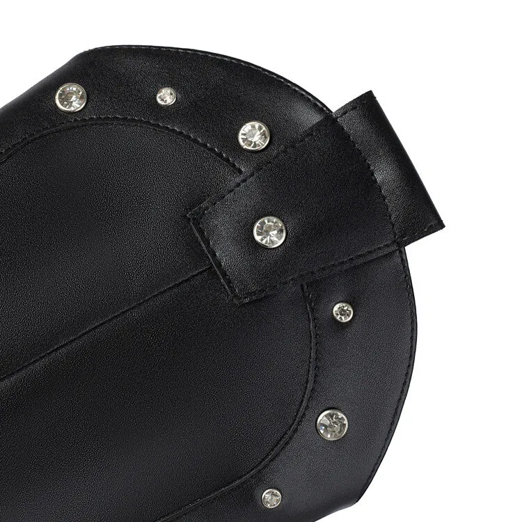 Women's Rivets High Heel Knee High Western Boots