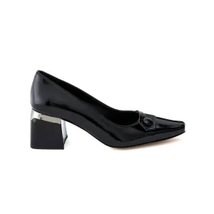 Women's Rugan Calf Leather Handmade Block Heels W1008