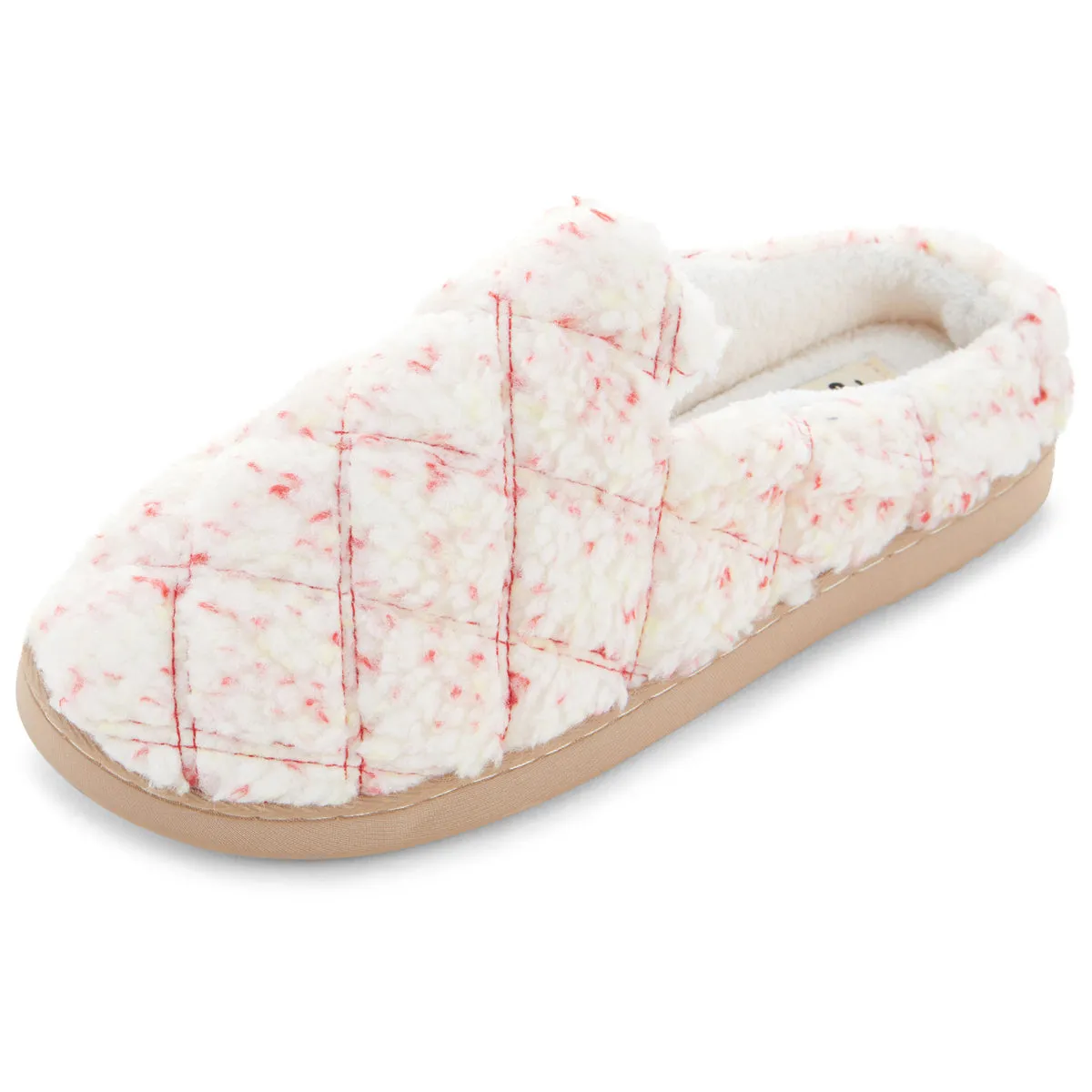 Womens Sherpa Fur Quilted Slippers