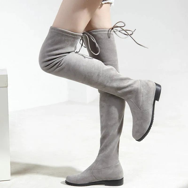 Women's Slim Fit Drawstring Over The Knee High Boots