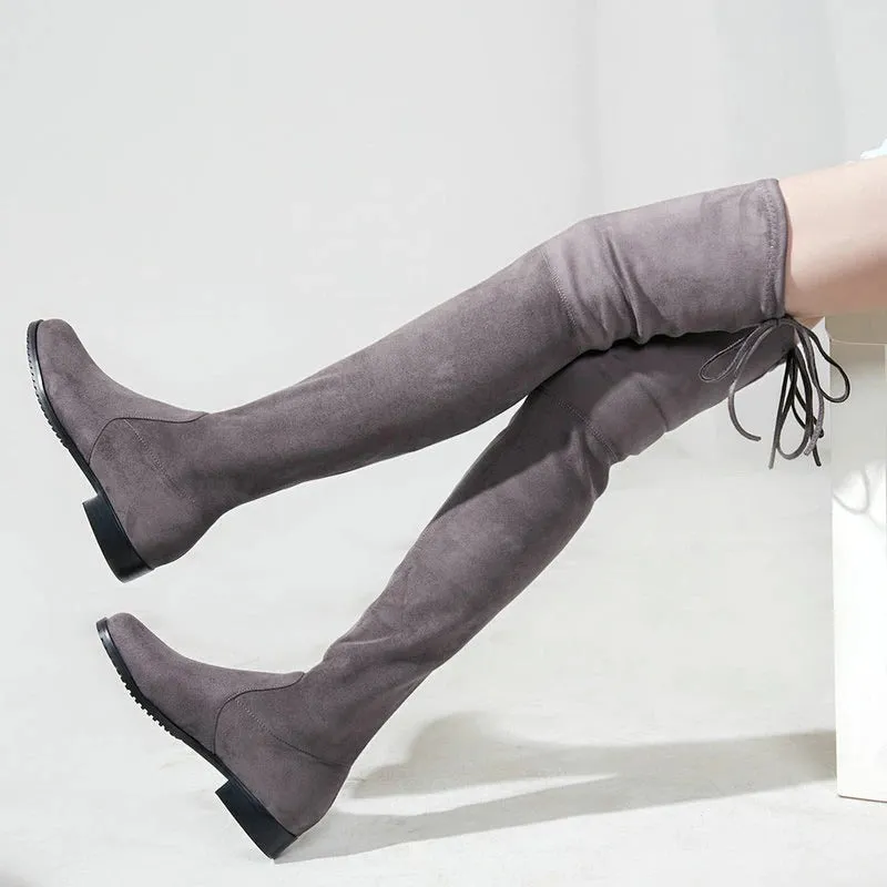 Women's Slim Fit Drawstring Over The Knee High Boots