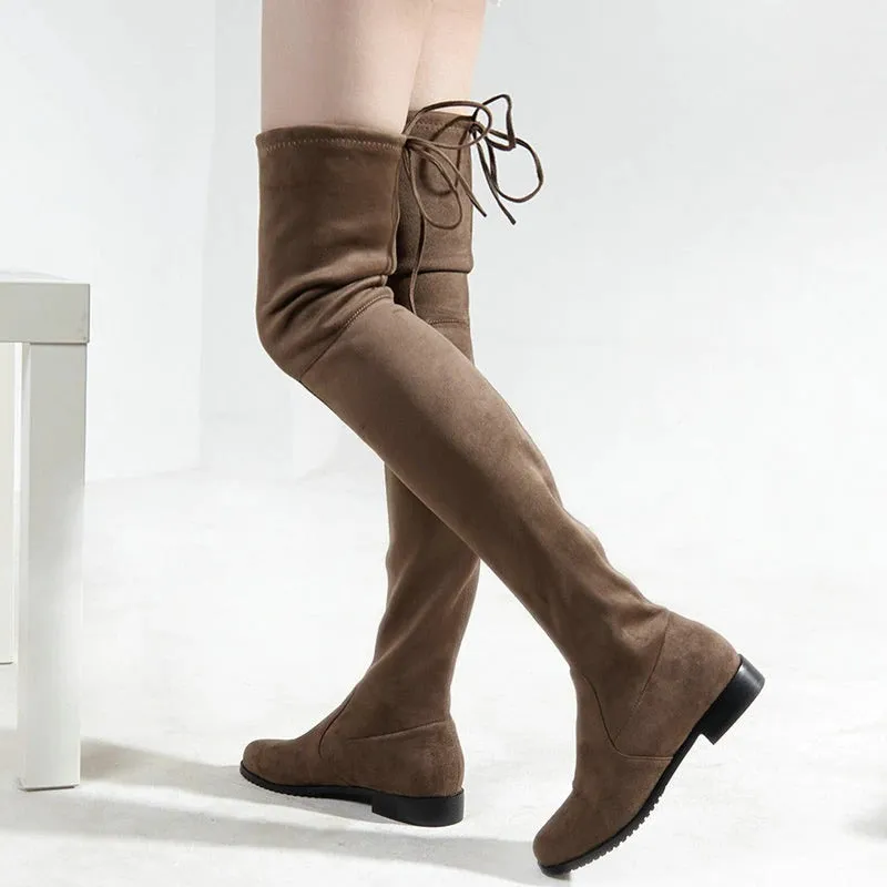 Women's Slim Fit Drawstring Over The Knee High Boots
