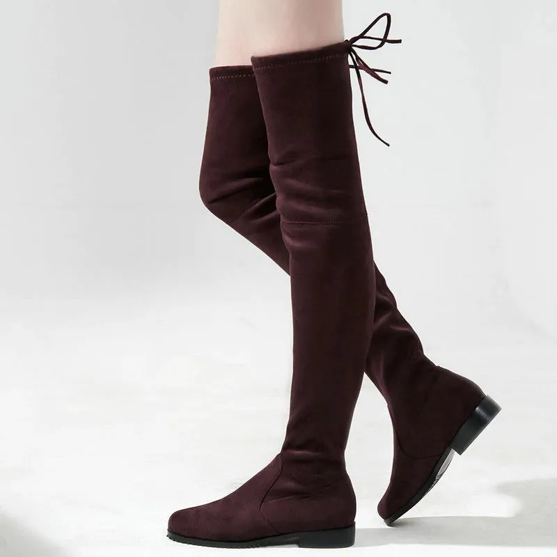Women's Slim Fit Drawstring Over The Knee High Boots
