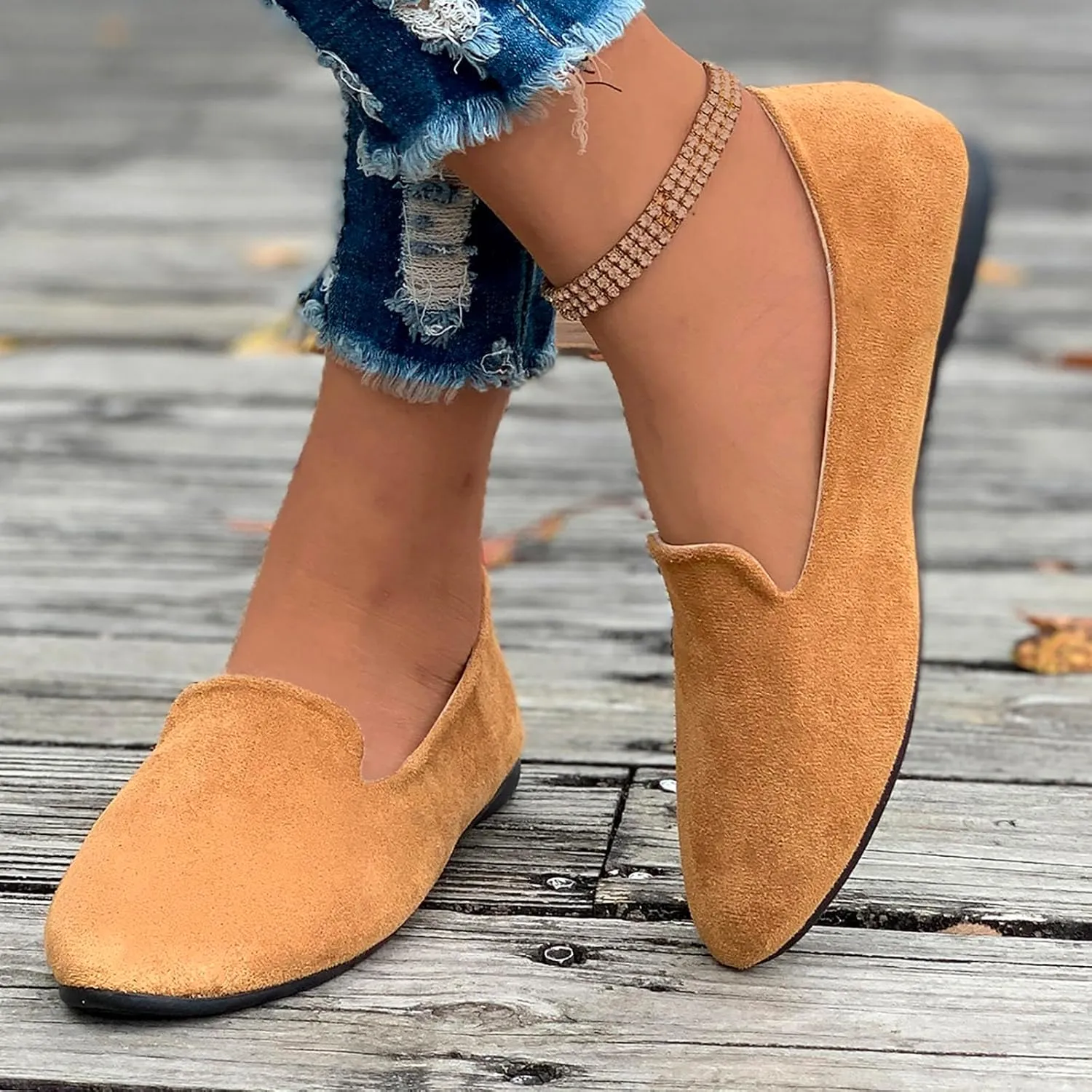 Women's Slip On Ballet Flat Round Toe for Women Dressy Comfortable Slip On Dress Business Casual Shoes for Women Dress Shoes Comfortable