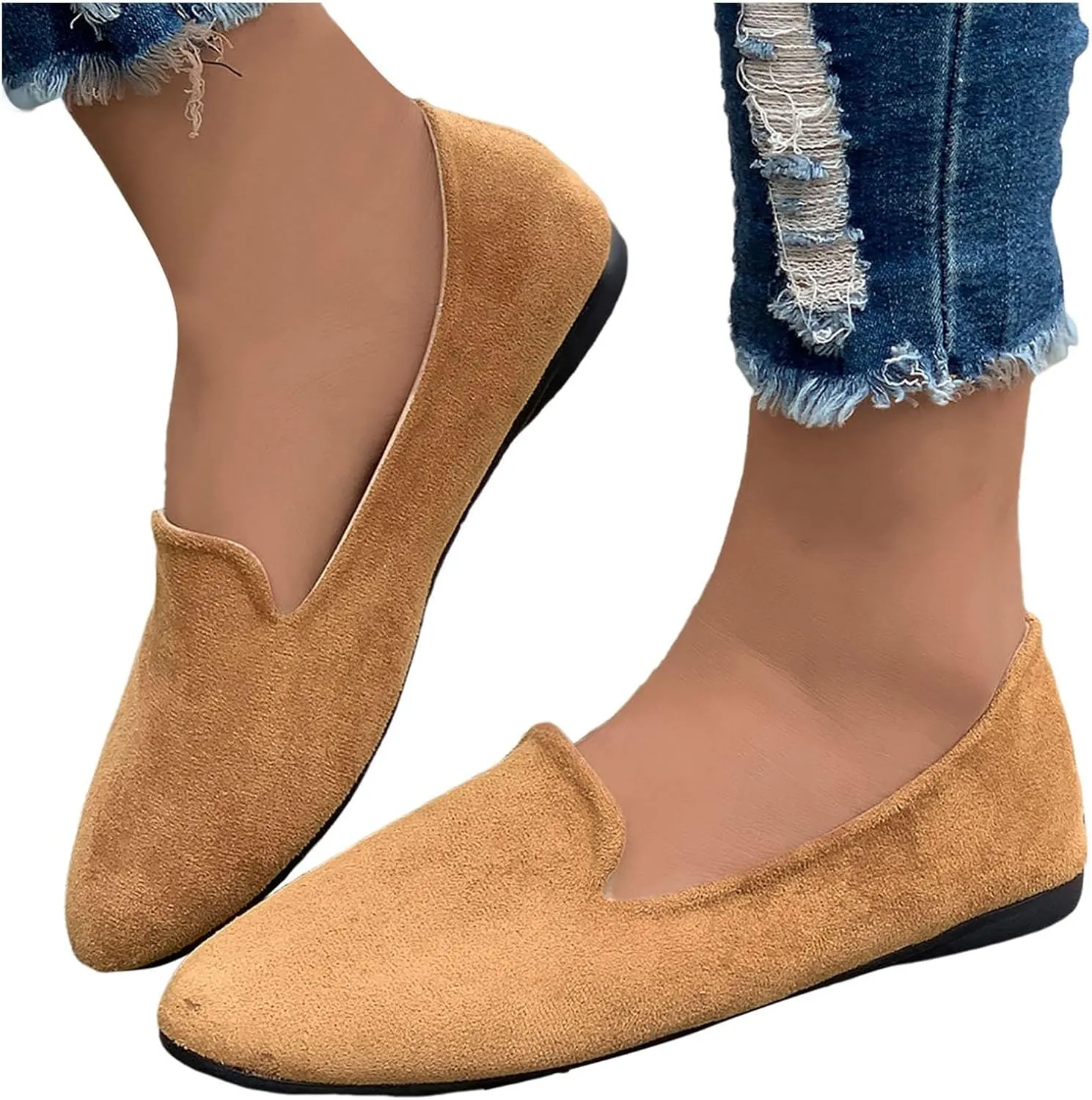 Women's Slip On Ballet Flat Round Toe for Women Dressy Comfortable Slip On Dress Business Casual Shoes for Women Dress Shoes Comfortable