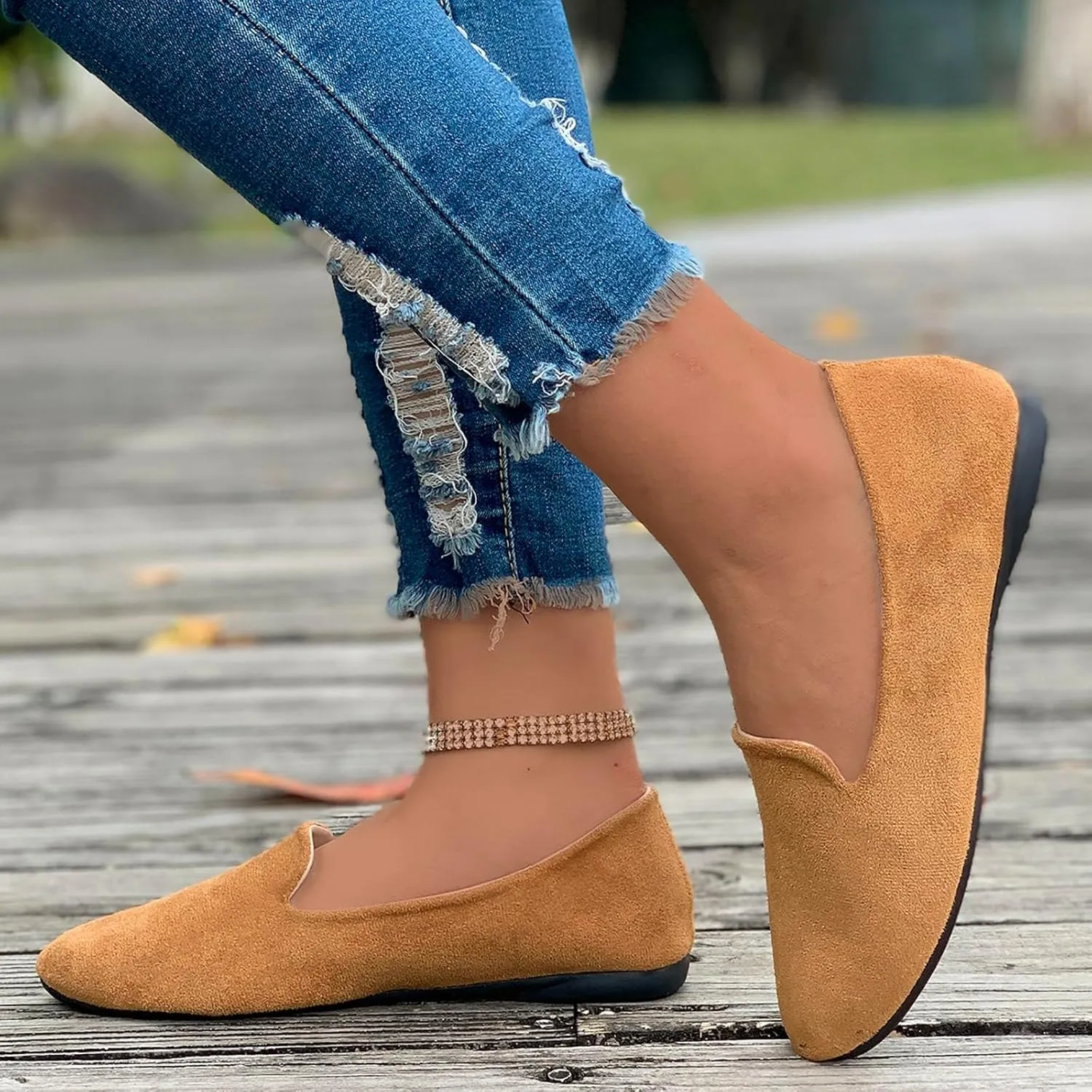 Women's Slip On Ballet Flat Round Toe for Women Dressy Comfortable Slip On Dress Business Casual Shoes for Women Dress Shoes Comfortable