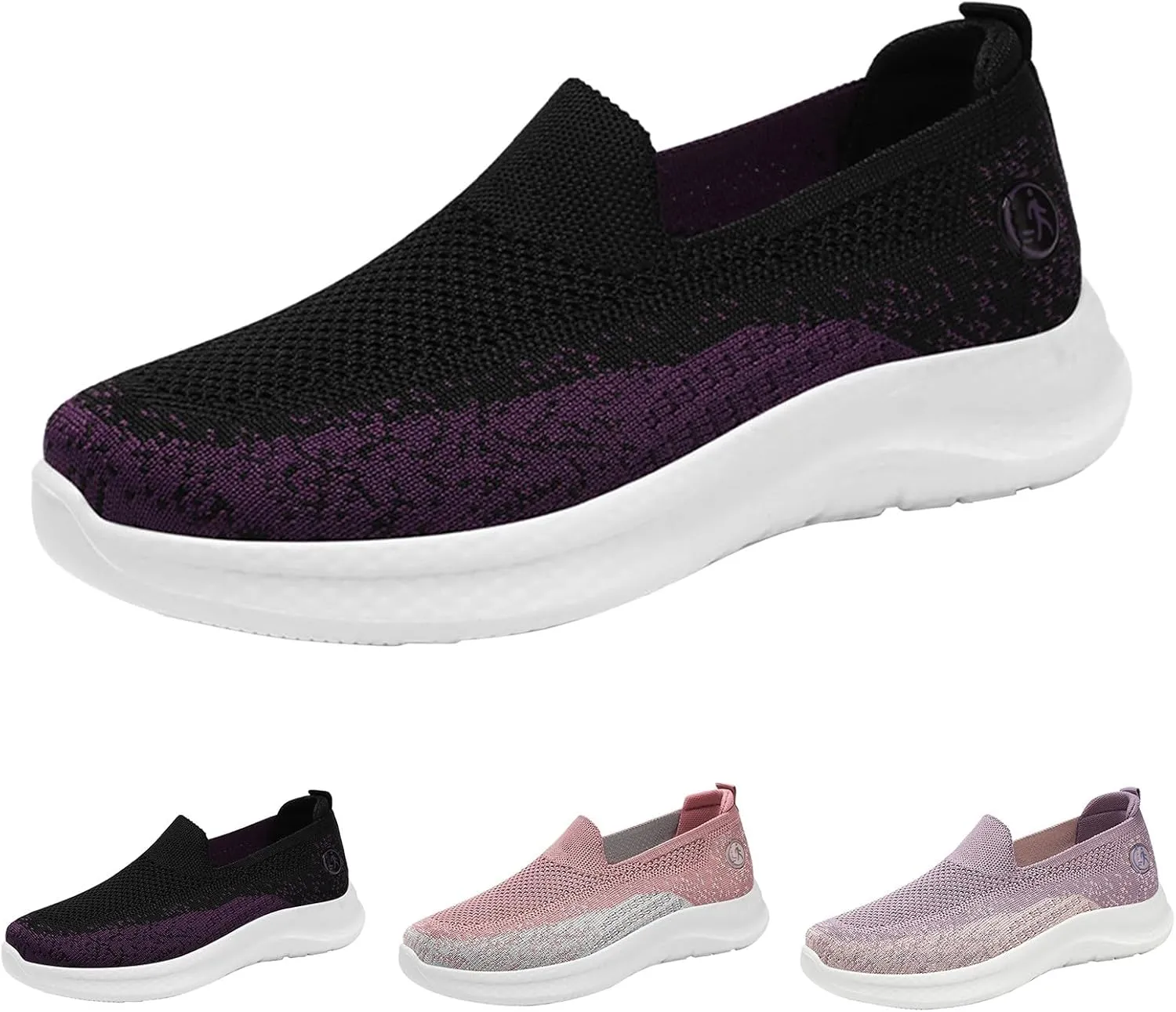 Women's Slip On Mesh Casual Walking Sneakers Comfortable Breathable Soft Sole Non-Slip Running Jogging Shoes