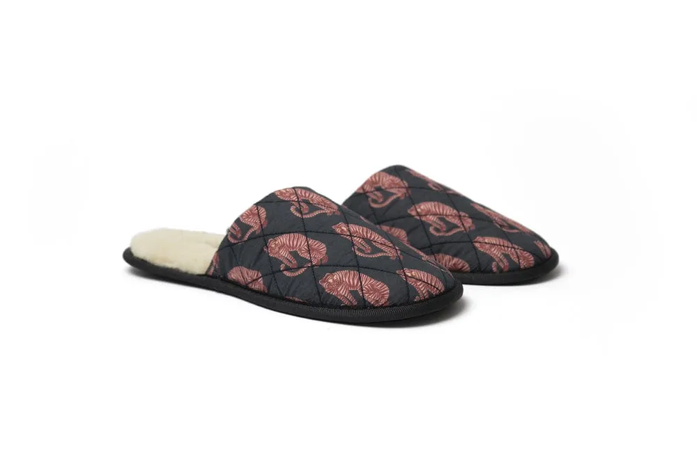 Women's Slipper Sansindo Tiger Print Navy/Pink