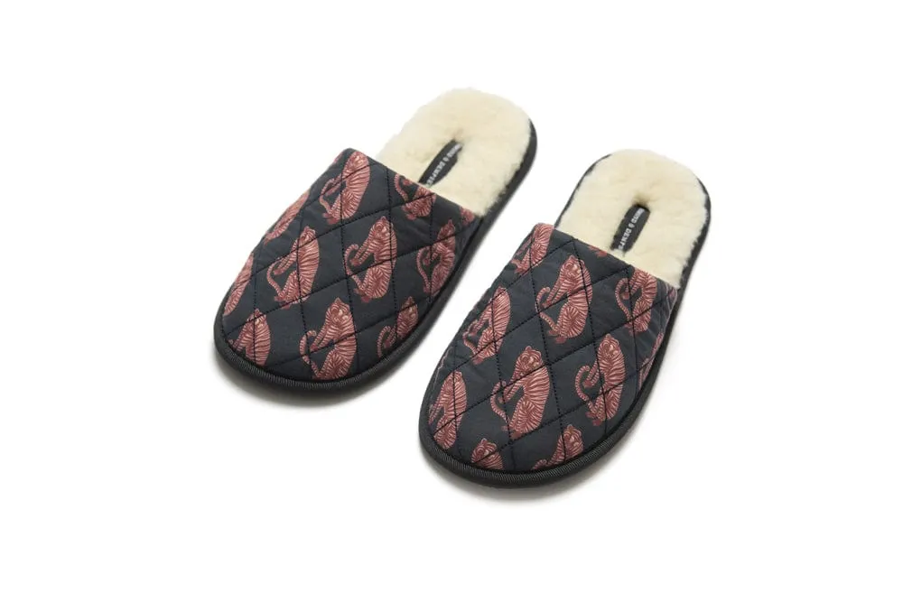 Women's Slipper Sansindo Tiger Print Navy/Pink
