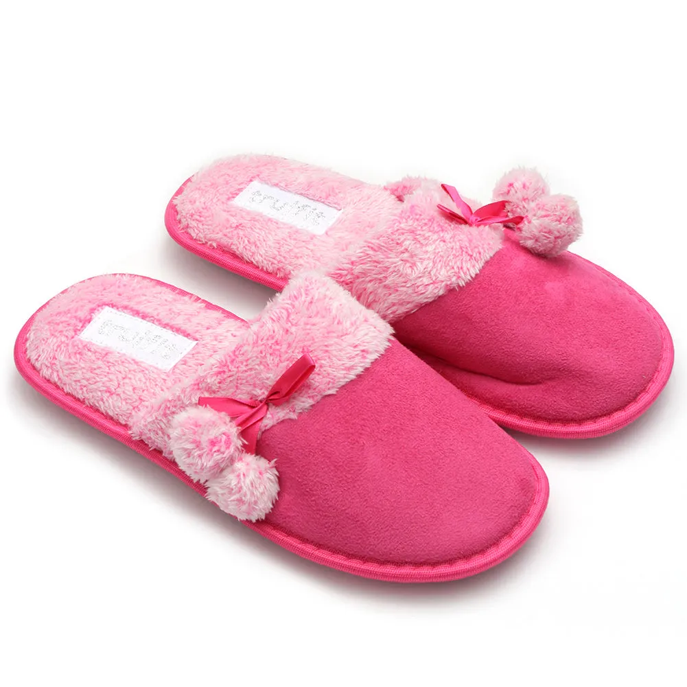 Womens Slippers Slip On Cozy Indoor Soft House Comfortable Plush Shoes
