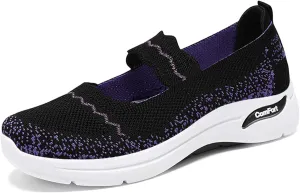 Women's Summer Fashion Knitted Lightweight Breathable Loafers Comfortable Orthopedic Soft Sole Non-Slip Walking Shoes