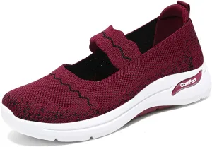 Women's Summer Fashion Knitted Lightweight Breathable Loafers Comfortable Orthopedic Soft Sole Non-Slip Walking Shoes