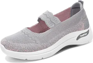 Women's Summer Fashion Knitted Lightweight Breathable Loafers Comfortable Orthopedic Soft Sole Non-Slip Walking Shoes