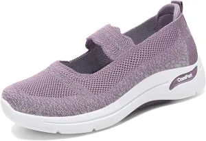 Women's Summer Fashion Knitted Lightweight Breathable Loafers Comfortable Orthopedic Soft Sole Non-Slip Walking Shoes