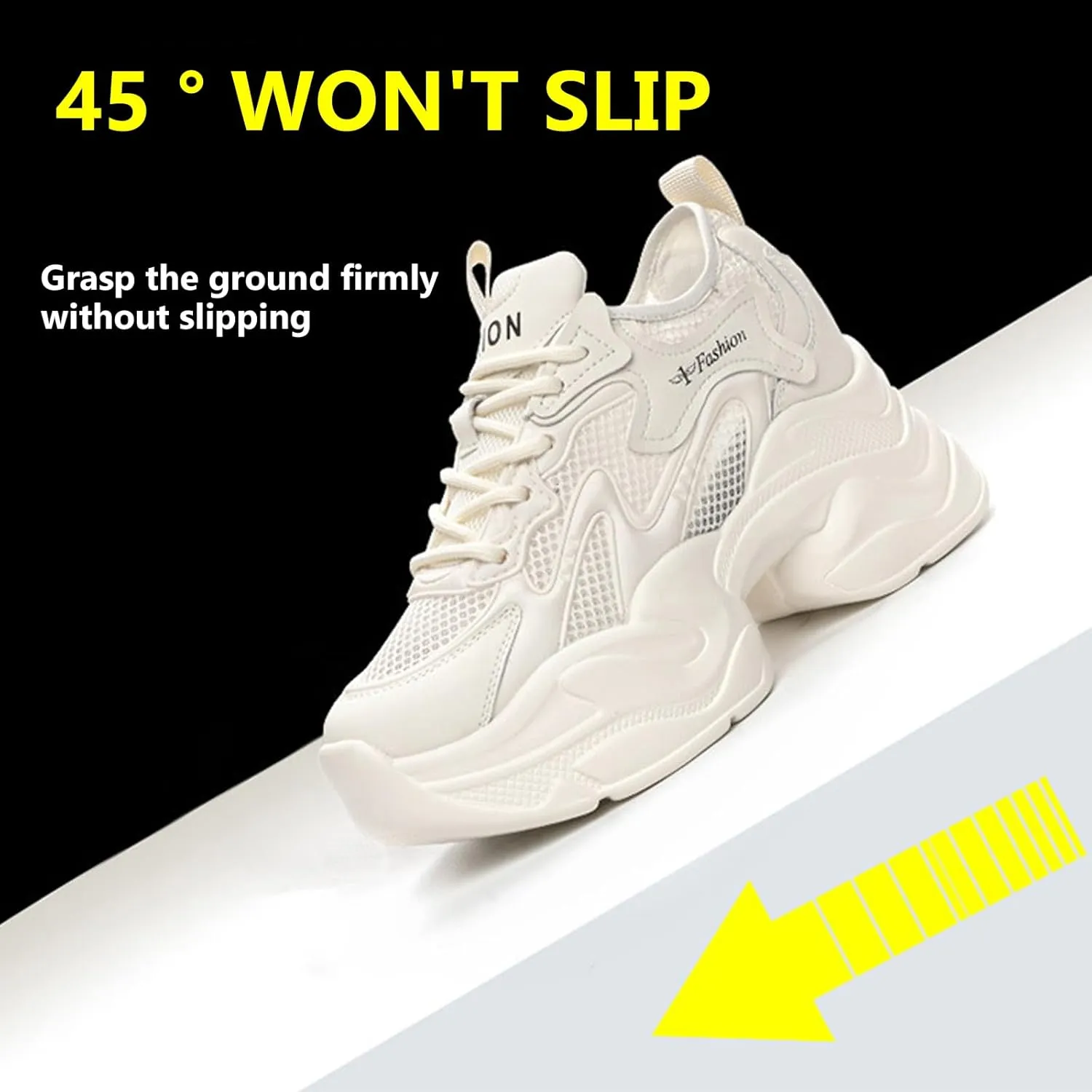 Women's Walking Shoes Stylish Sneakers Stylish Lace-Up Thick-Soled Height-Enhancing for Walking Hiking
