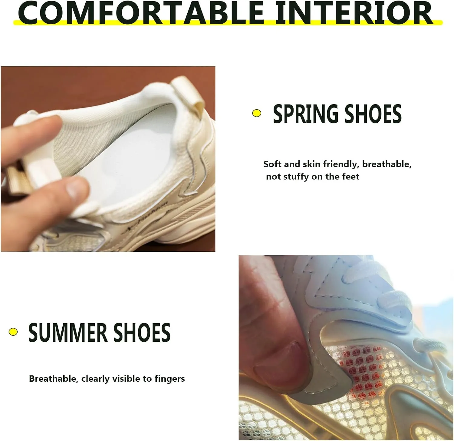 Women's Walking Shoes Stylish Sneakers Stylish Lace-Up Thick-Soled Height-Enhancing for Walking Hiking