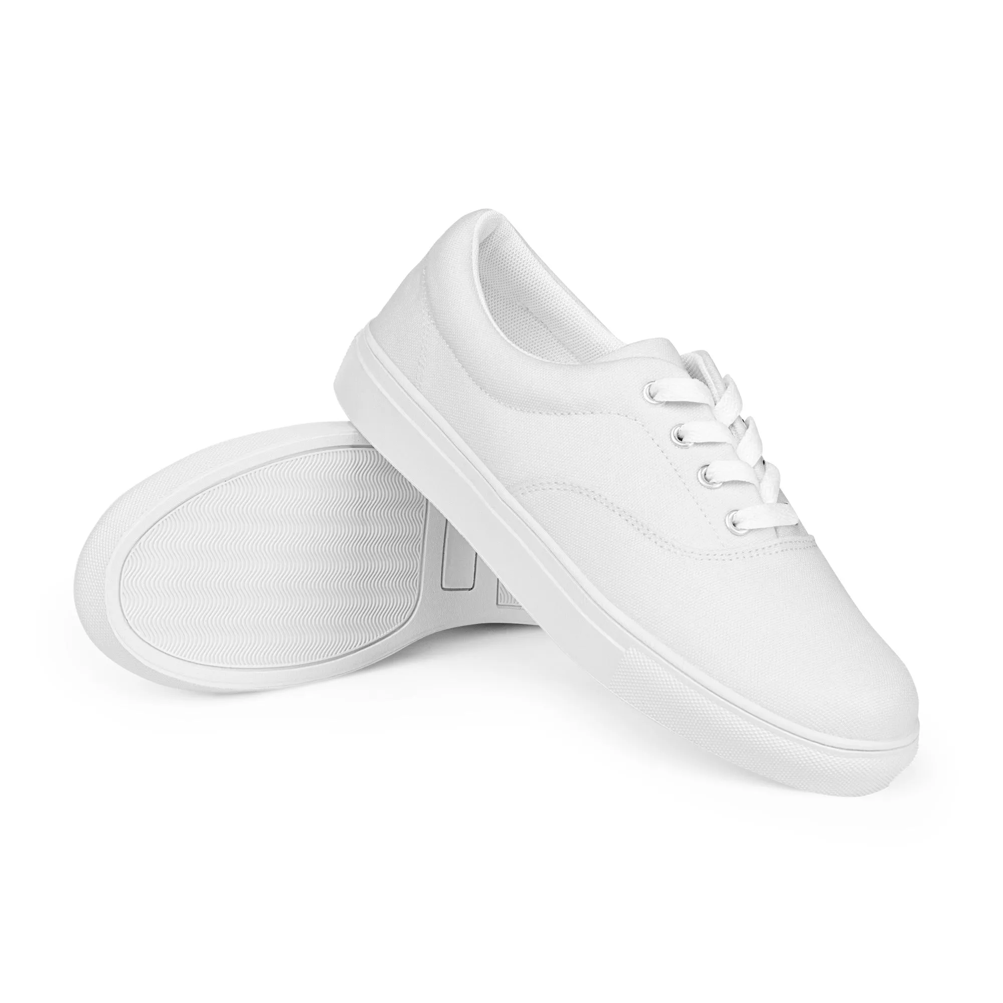 Women’s White lace-up canvas shoes, summer shoes, white sneakers