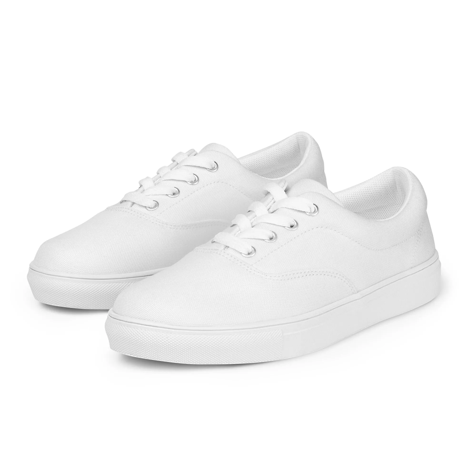 Women’s White lace-up canvas shoes, summer shoes, white sneakers