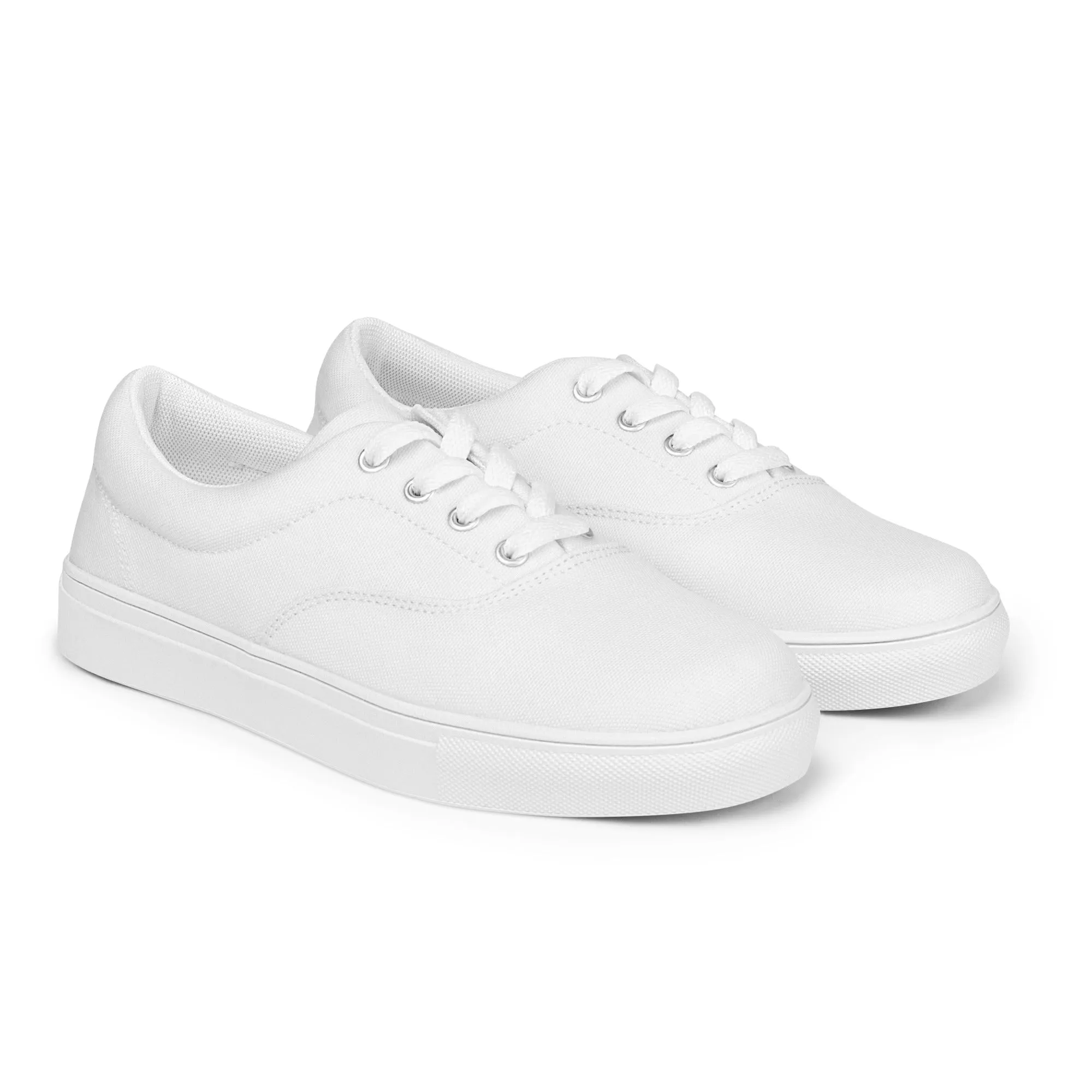 Women’s White lace-up canvas shoes, summer shoes, white sneakers