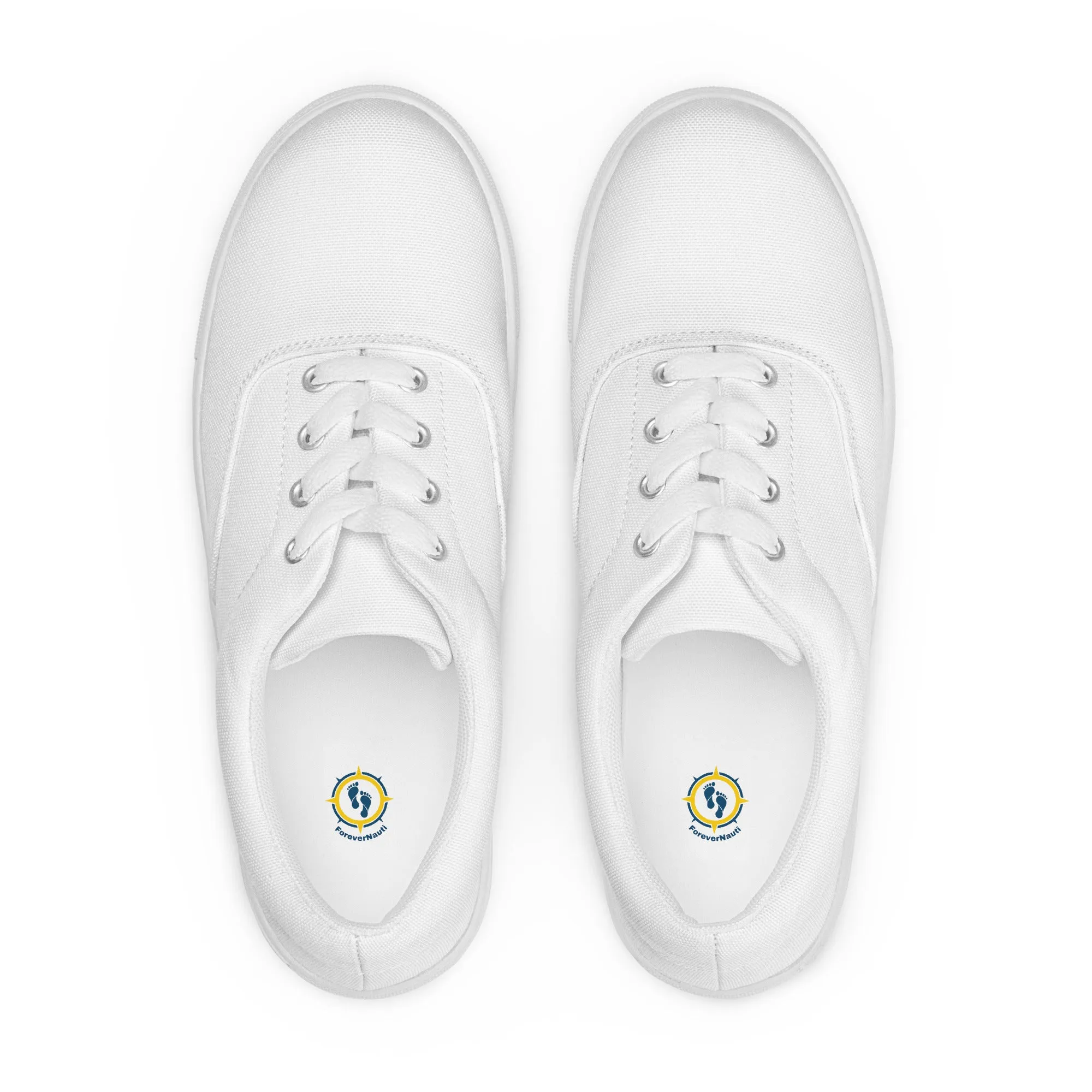 Women’s White lace-up canvas shoes, summer shoes, white sneakers