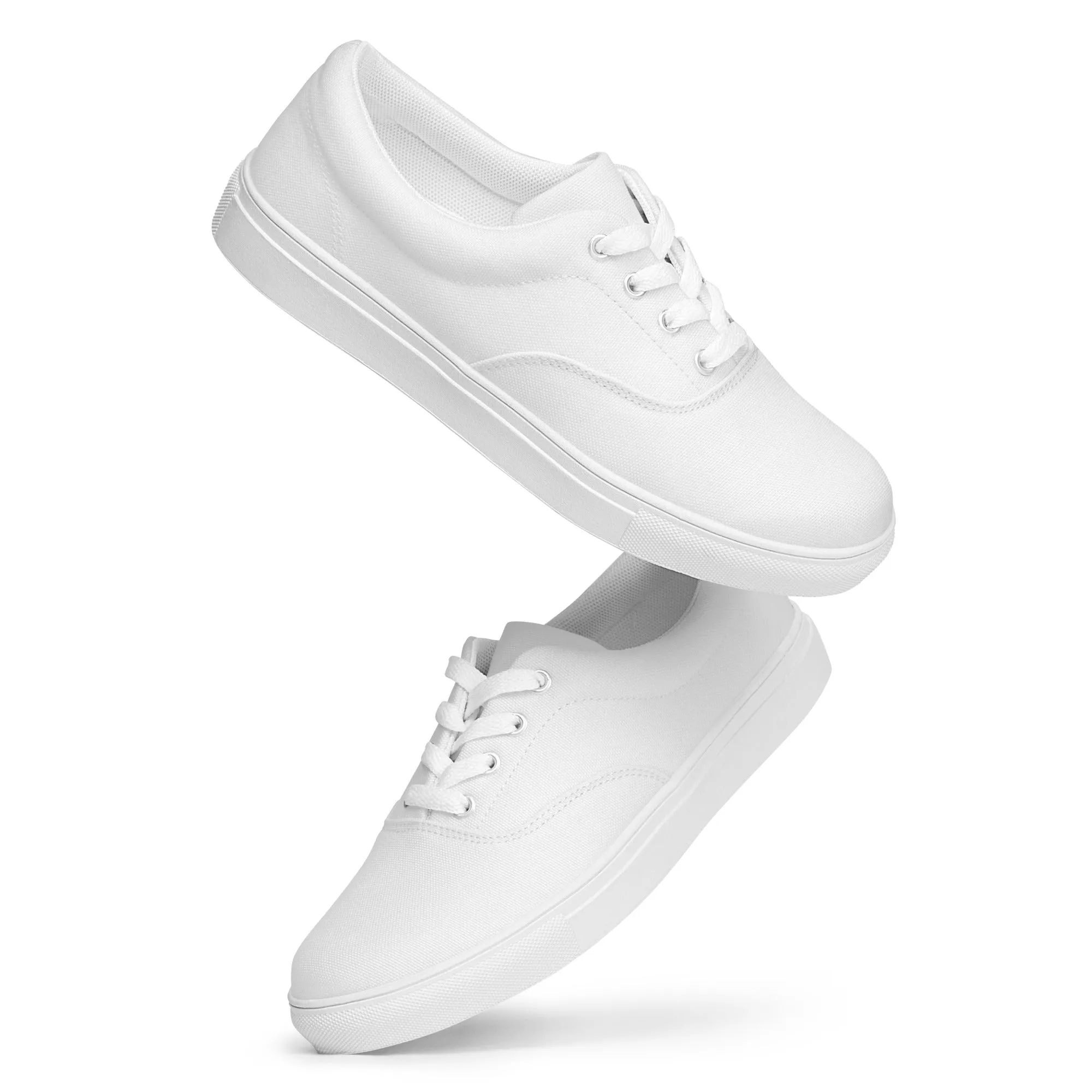 Women’s White lace-up canvas shoes, summer shoes, white sneakers