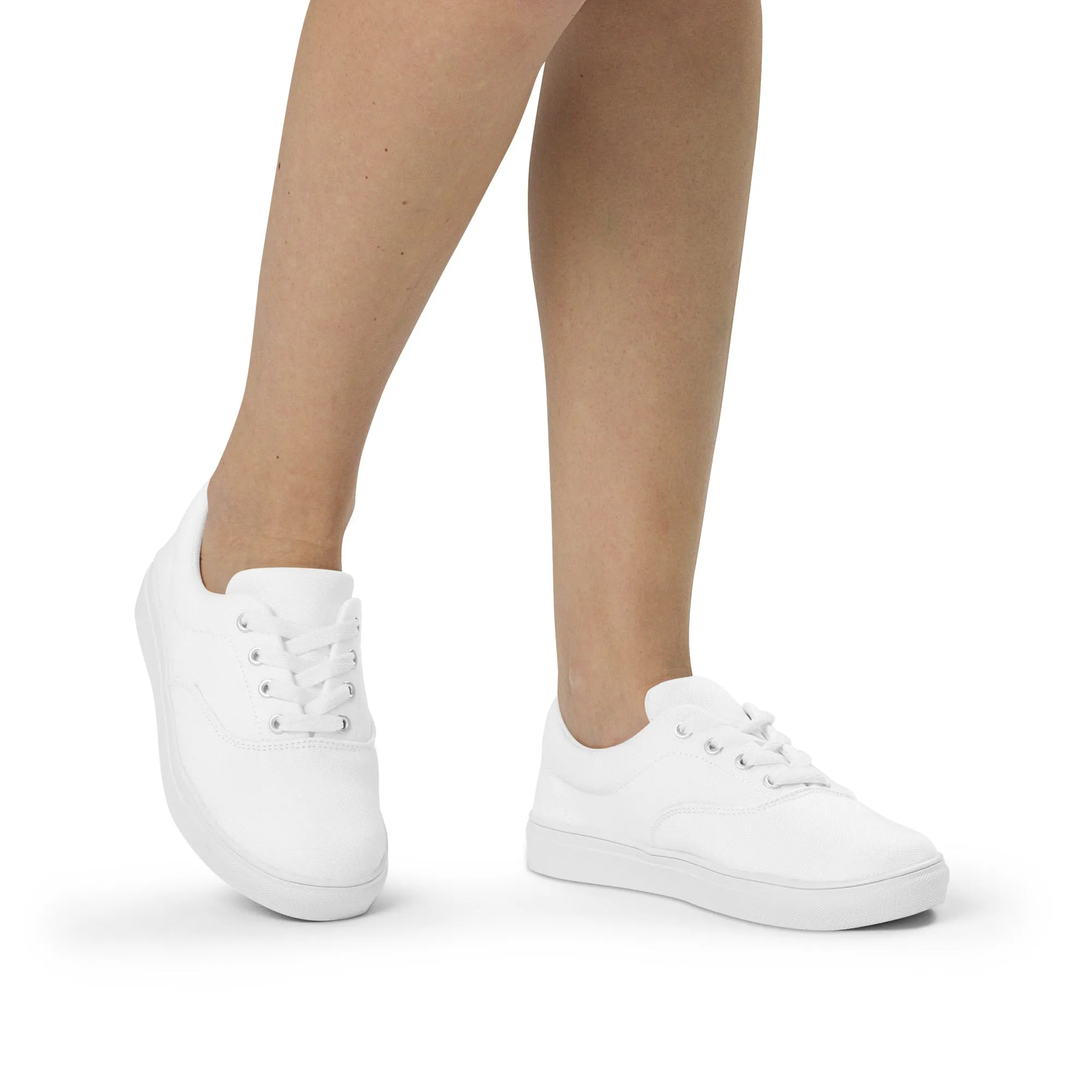 Women’s White lace-up canvas shoes, summer shoes, white sneakers