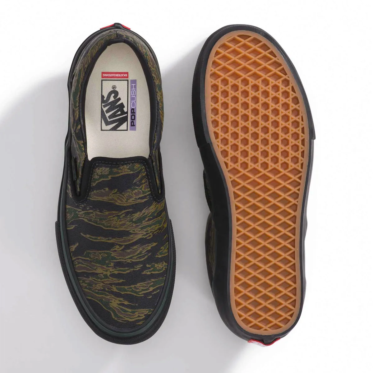 Comfort Soles Skate Slip-Ons 'Tiger Camo Green'