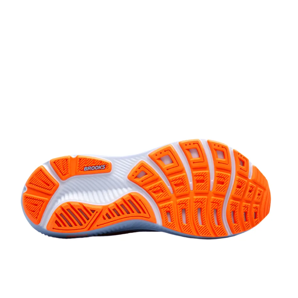 Brooks Women's Ghost 17 Running Shoes in Blue Heron/White/Orange AW25 Neutral Frame