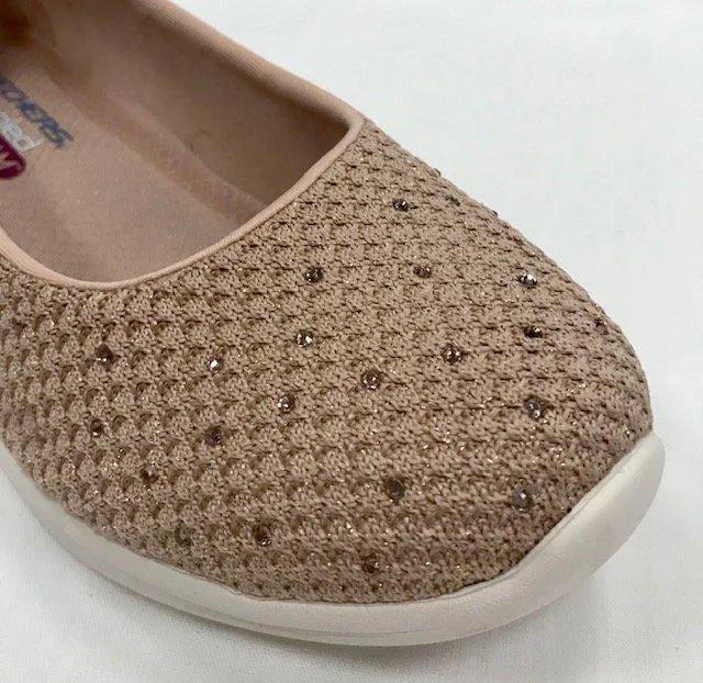 triple - strap shoes Skechers scarpa ballerina da donna Arya Sweet Glitz 104005 ROS rosa antico