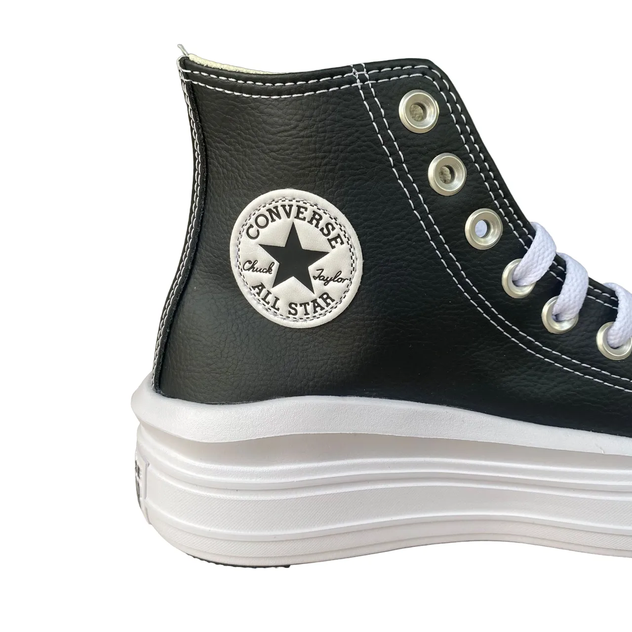 Airflow Enhanced Upper Converse scarpa sneakers da donna con zeppa in pelle Chuck Taylor All Star Move A04294C nero-bianco