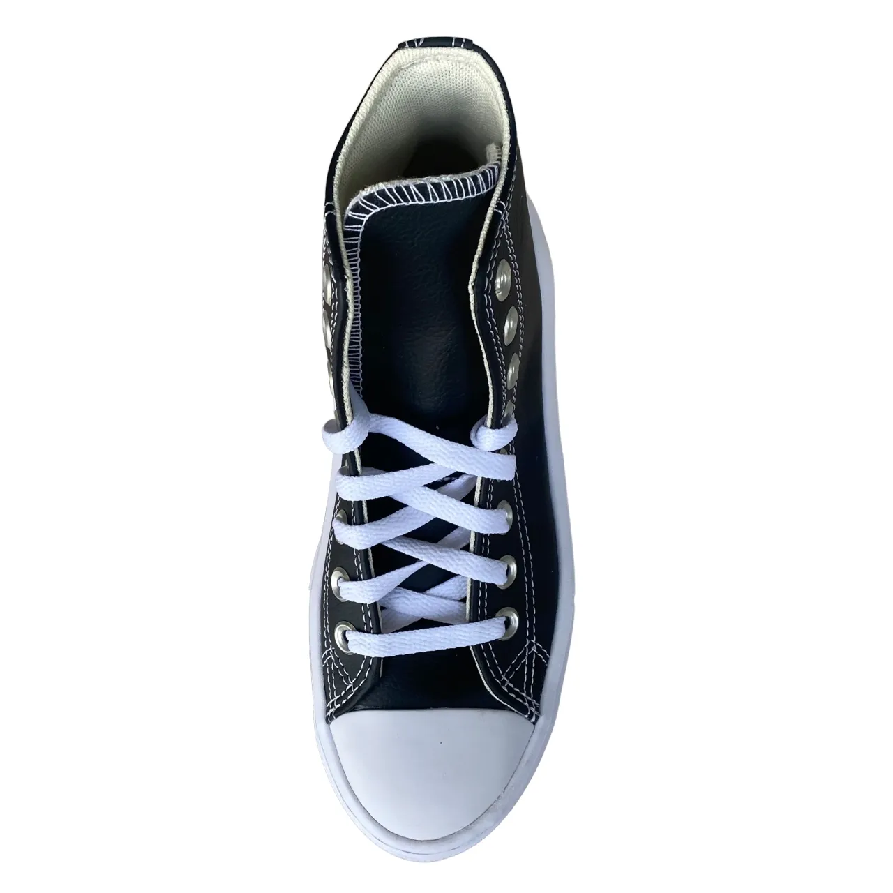 Wide Stance Platform running on uneven ground Converse scarpa sneakers da donna con zeppa in pelle Chuck Taylor All Star Move A04294C nero-bianco