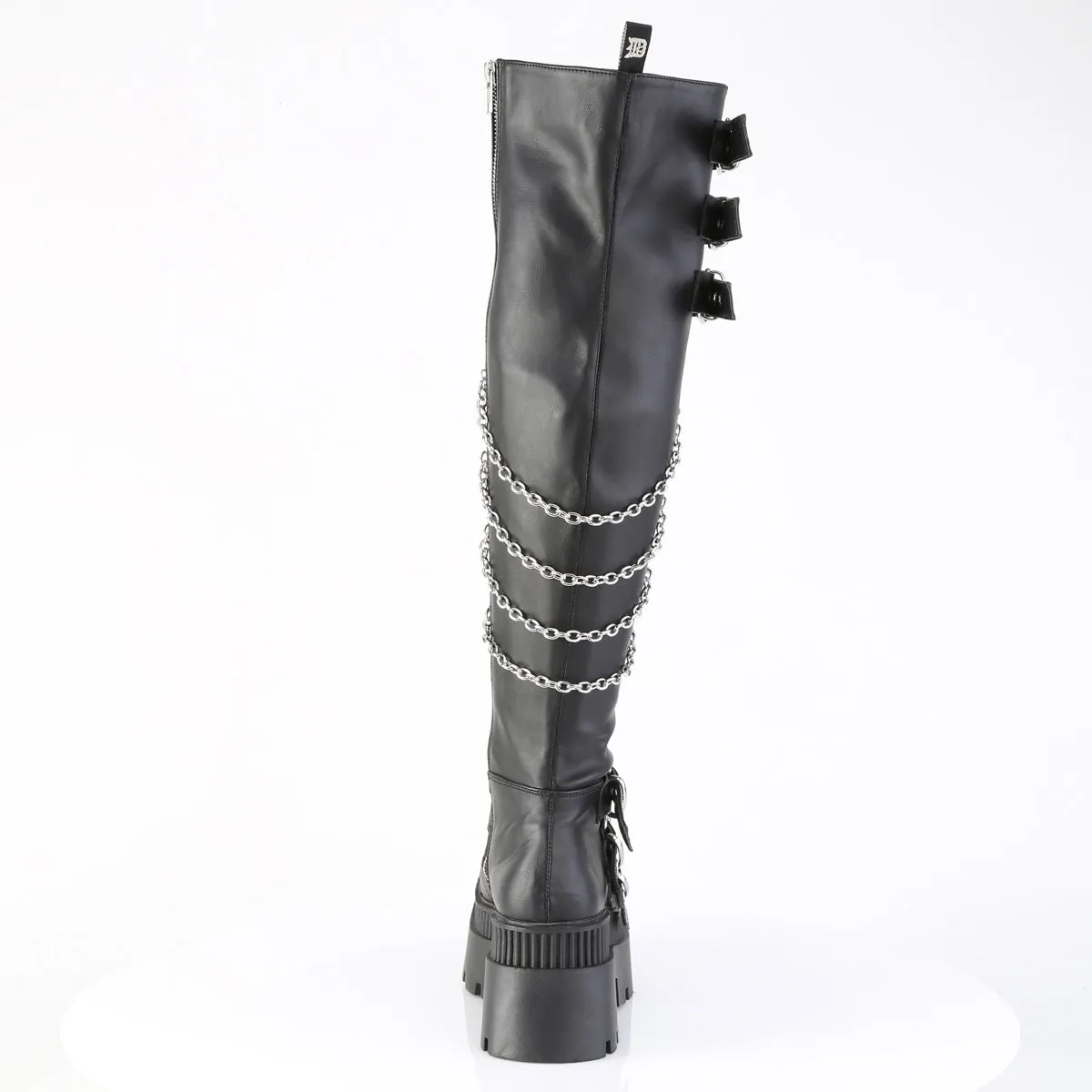 WRATH-310 DemoniaCult Black Vegan Leather Sexy Women's Over-the-Knee Boots (Alternative Footwear)