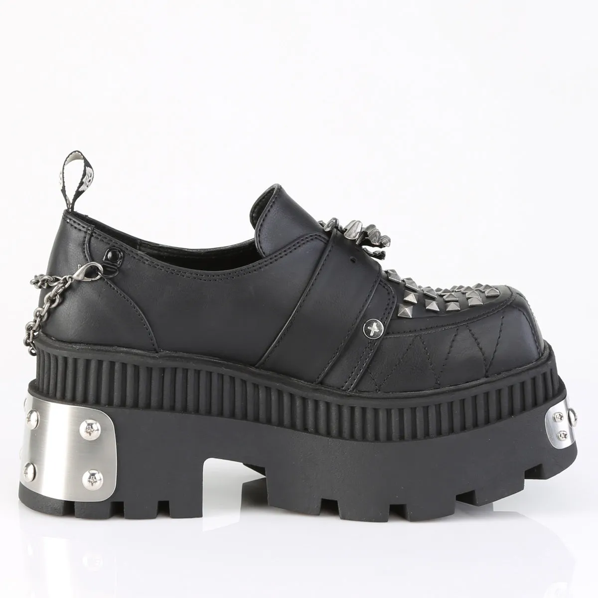 WRATH-42 DemoniaCult Black Vegan Leather Sexy Women's Heels & Platform Shoes (Alternative Footwear)