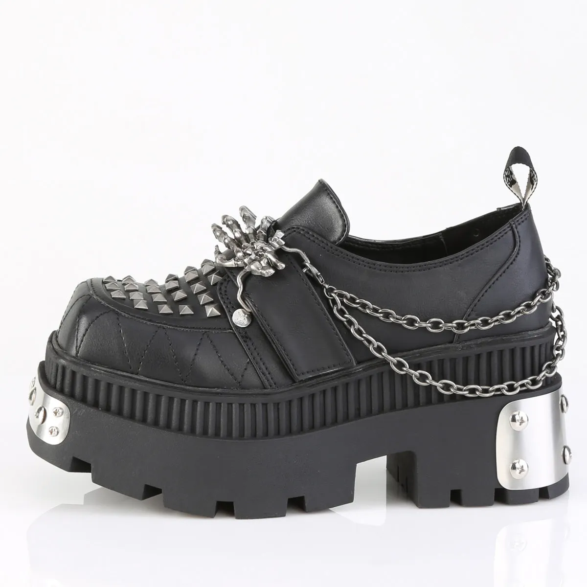 WRATH-42 DemoniaCult Black Vegan Leather Sexy Women's Heels & Platform Shoes (Alternative Footwear)
