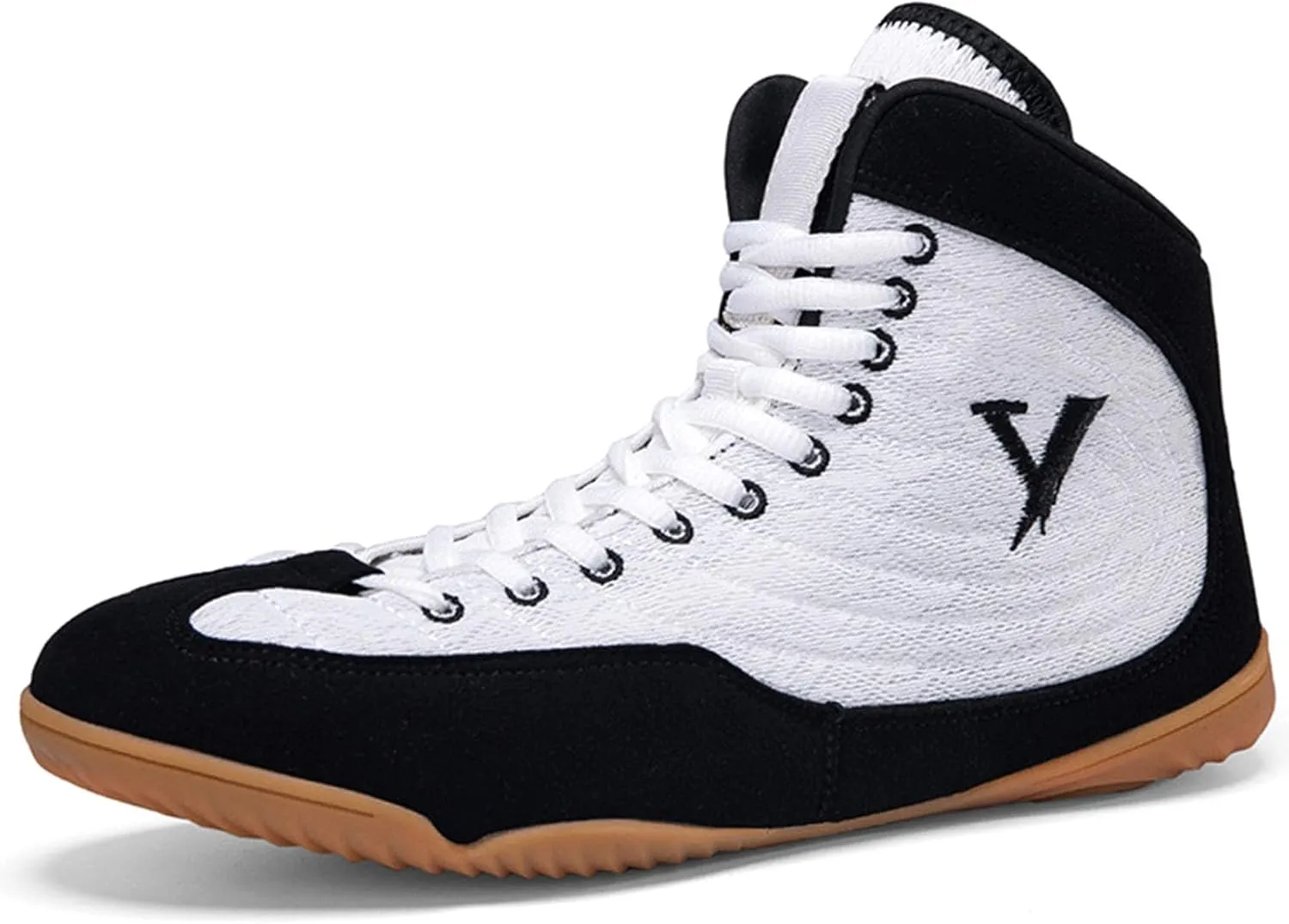 Wrestling Shoes Mens High Top Boxing Fitness Boots Lightweight Breathable for Weightlifting Powerlifting Sneakers