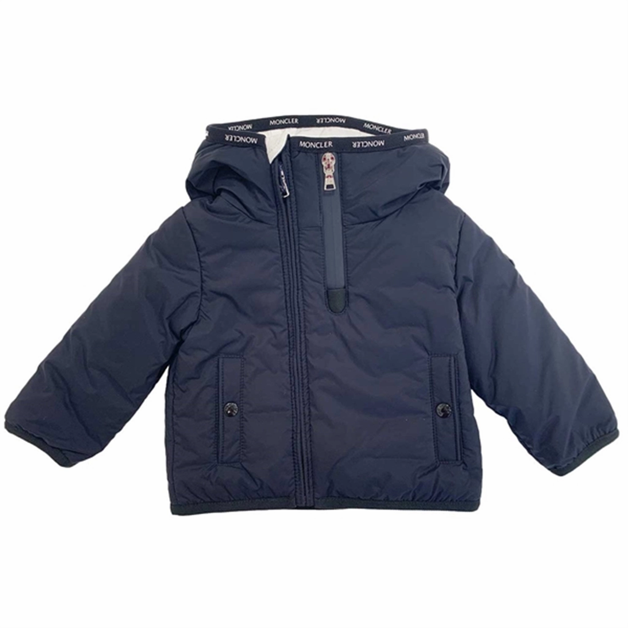 Double Layered Collar Bonded Seam Technology Moncler Conez Giubbotto Jacket Navy